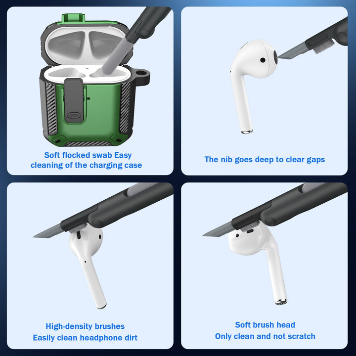 ArmorGuard AirPod Case with Cleaner Kit - Black - DOKUTRONIX