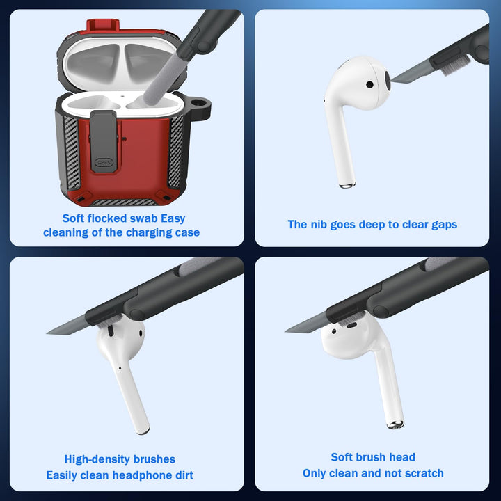 ArmorGuard AirPod Case with Cleaner Kit - Black - DOKUTRONIX