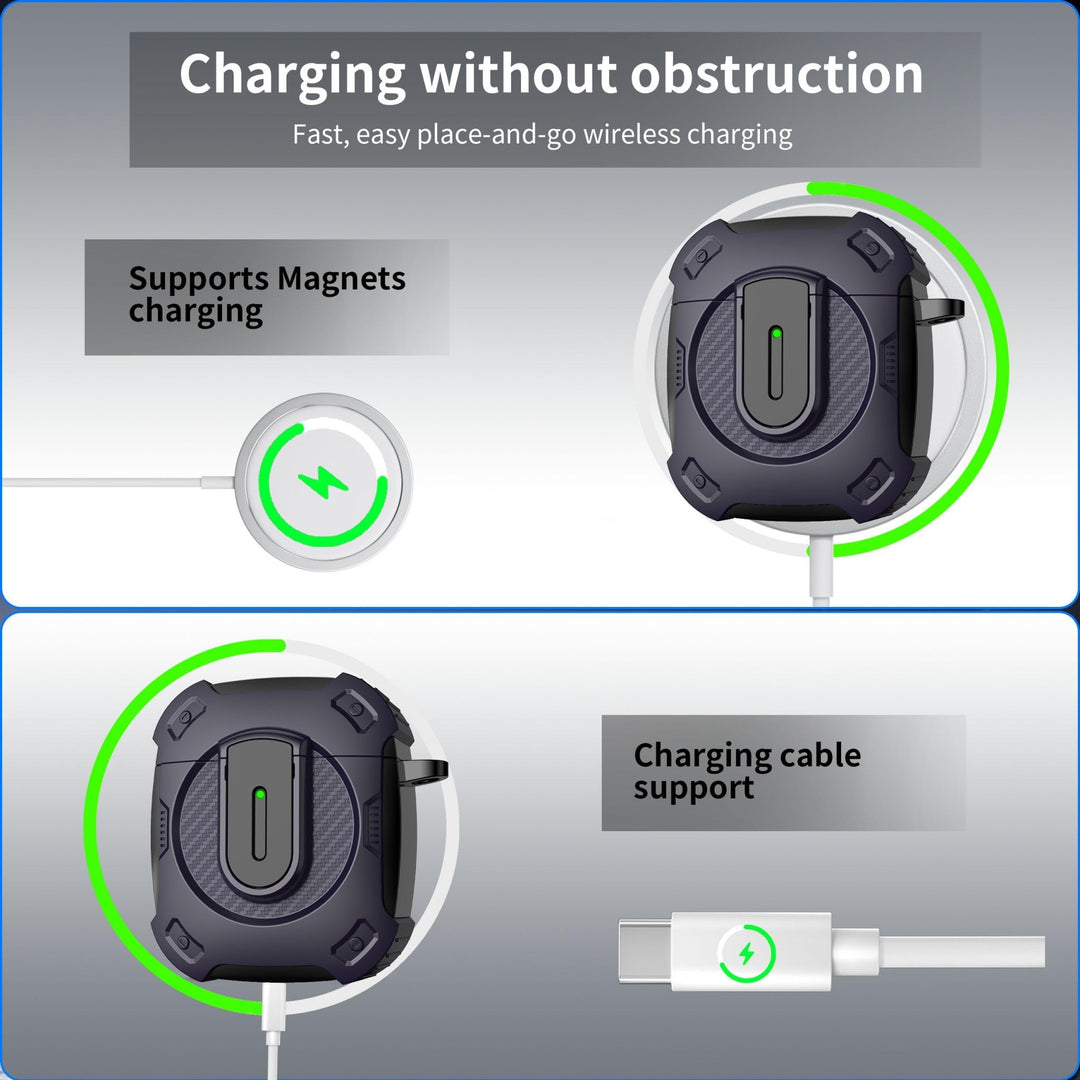 ArmorGuard AirPod Case with Cleaner Kit - Black - DOKUTRONIX