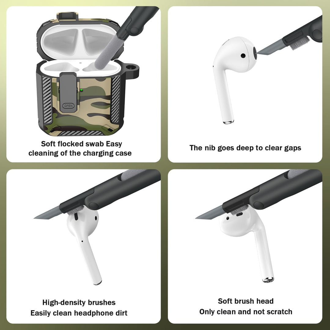 ArmorGuard AirPod Case with Cleaner Kit - Black - DOKUTRONIX