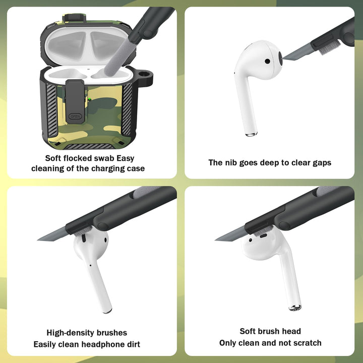 ArmorGuard AirPod Case with Cleaner Kit - Black - DOKUTRONIX