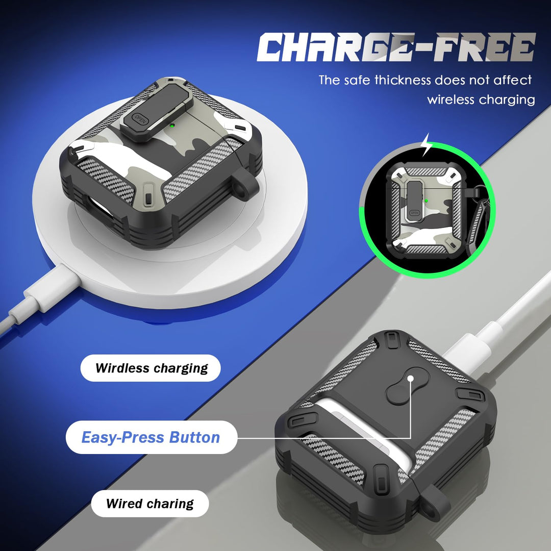 ArmorGuard AirPod Case with Cleaner Kit - Black - DOKUTRONIX