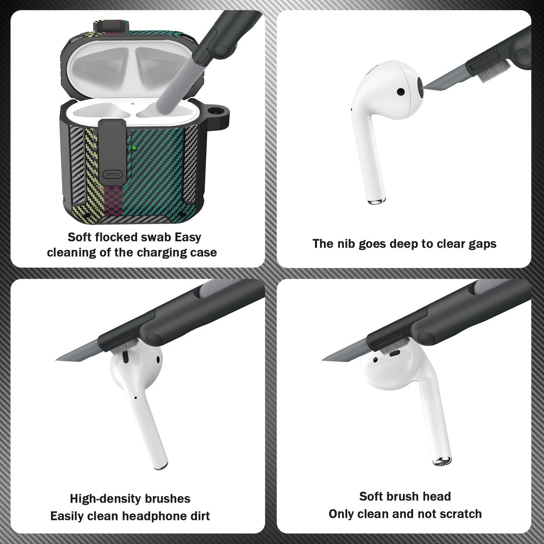 ArmorGuard AirPod Case with Cleaner Kit - Black - DOKUTRONIX