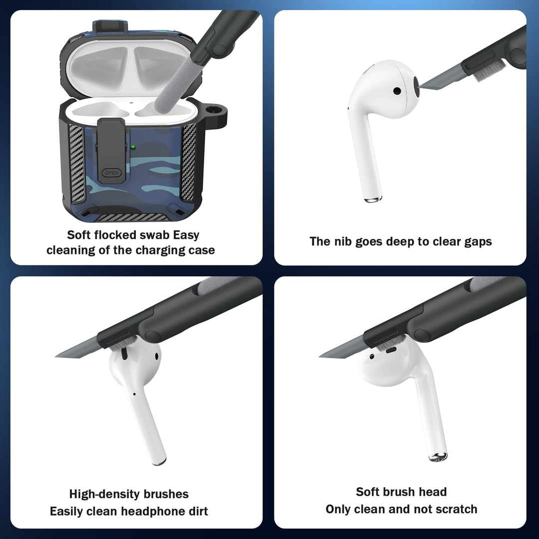 ArmorGuard AirPod Case with Cleaner Kit - Black - DOKUTRONIX