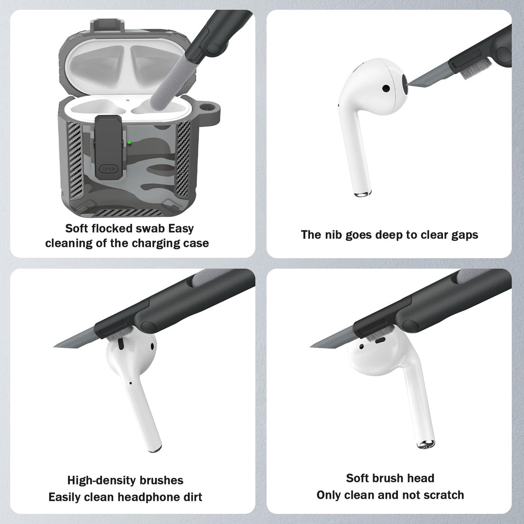 ArmorGuard AirPod Case with Cleaner Kit - Black - DOKUTRONIX