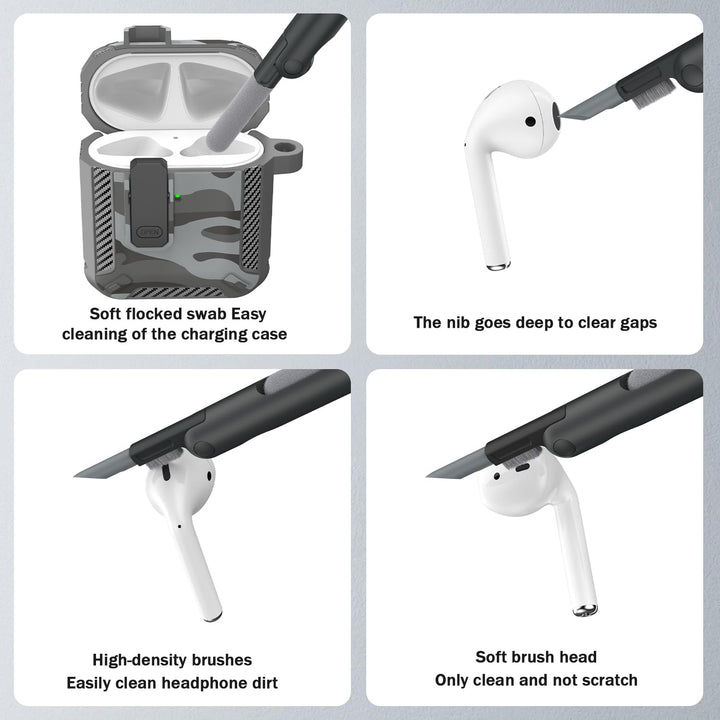 ArmorGuard AirPod Case with Cleaner Kit - Black - DOKUTRONIX
