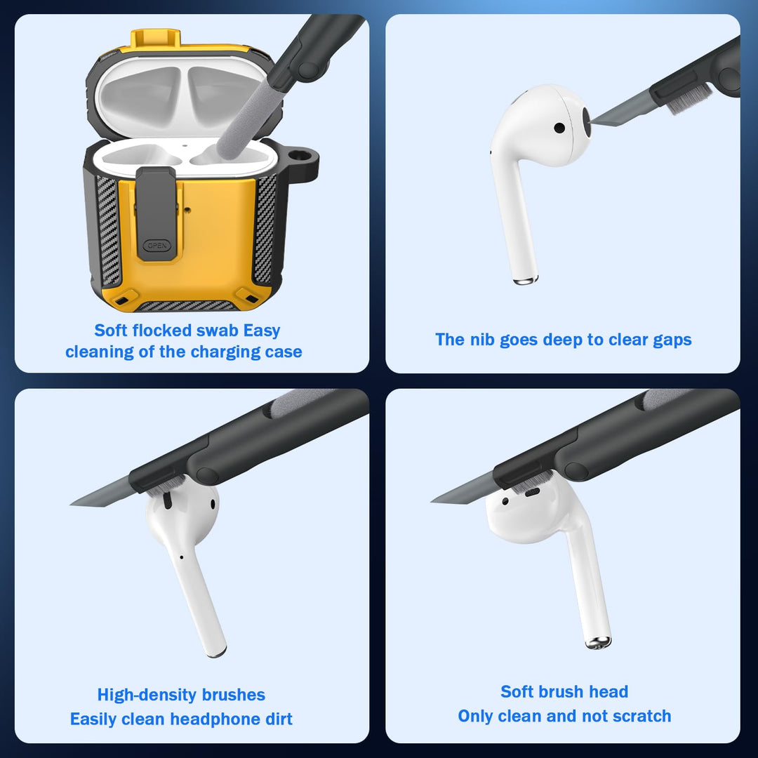 ArmorGuard AirPod Case with Cleaner Kit - Black - DOKUTRONIX