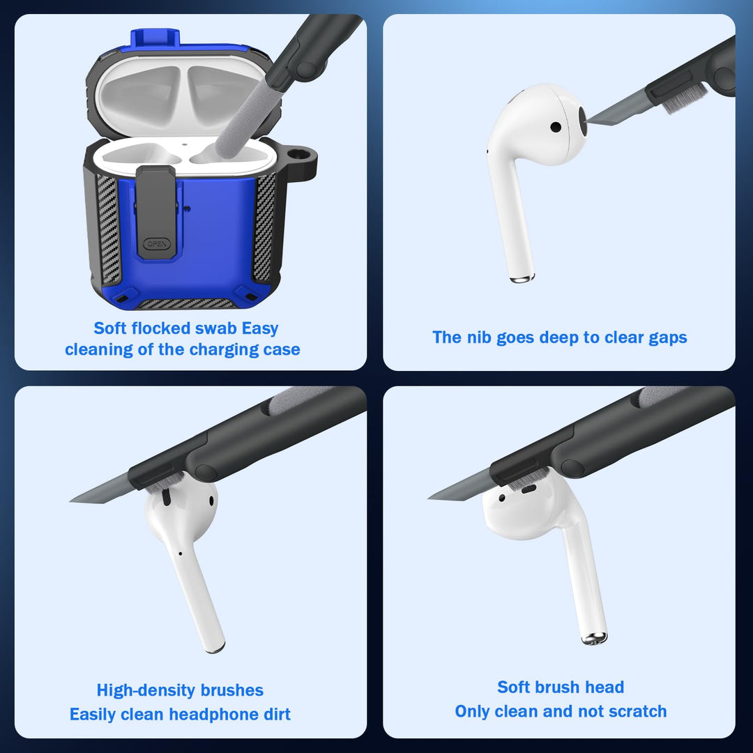 ArmorGuard AirPod Case with Cleaner Kit - Black - DOKUTRONIX