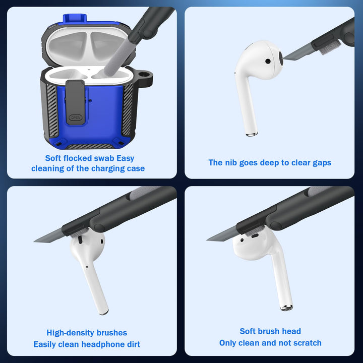 ArmorGuard AirPod Case with Cleaner Kit - Black - DOKUTRONIX