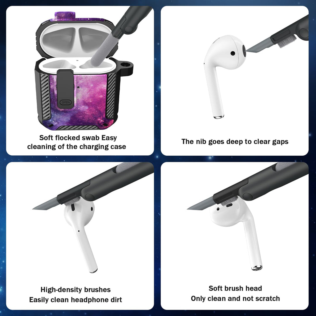 ArmorGuard AirPod Case with Cleaner Kit - Black - DOKUTRONIX