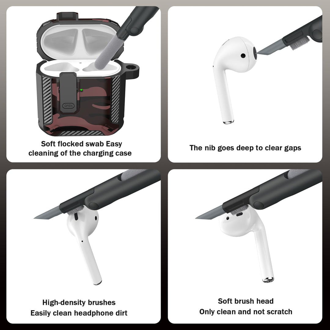 ArmorGuard AirPod Case with Cleaner Kit - Black - DOKUTRONIX