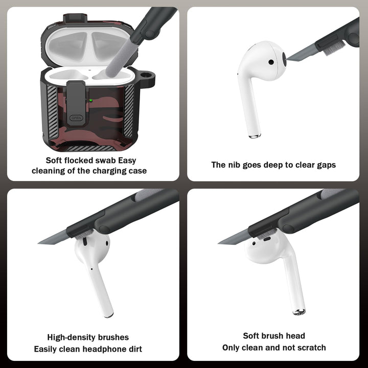 ArmorGuard AirPod Case with Cleaner Kit - Black - DOKUTRONIX