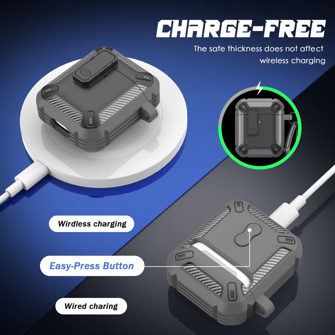 ArmorGuard AirPod Case with Cleaner Kit - Black - DOKUTRONIX