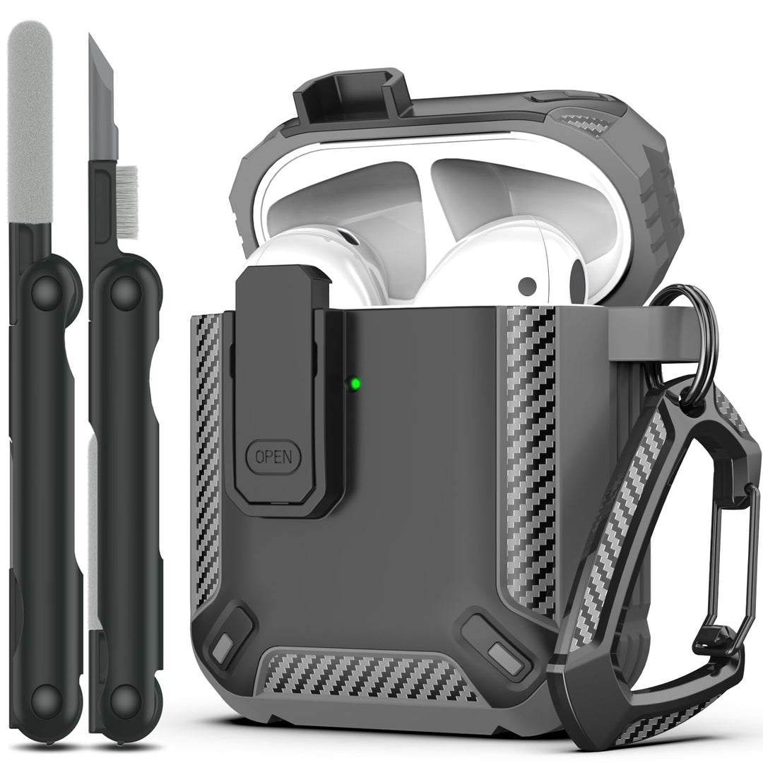 ArmorGuard AirPod Case with Cleaner Kit - Black - DOKUTRONIX