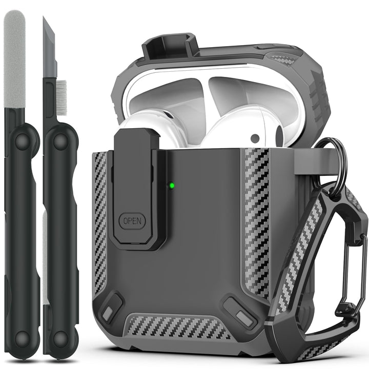 ArmorGuard AirPod Case with Cleaner Kit - Black - DOKUTRONIX