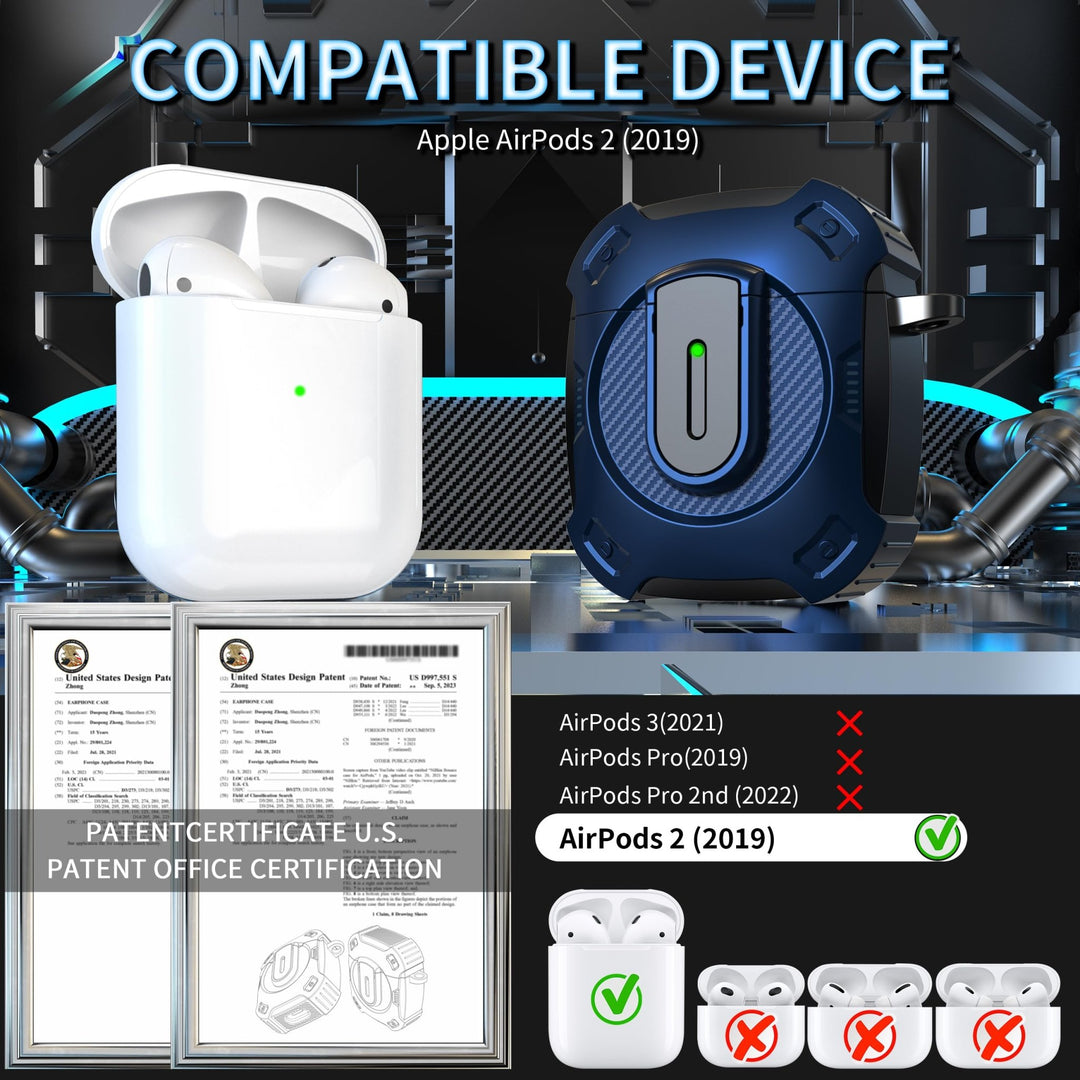 ArmorGuard AirPod Case with Cleaner Kit - Black - DOKUTRONIX