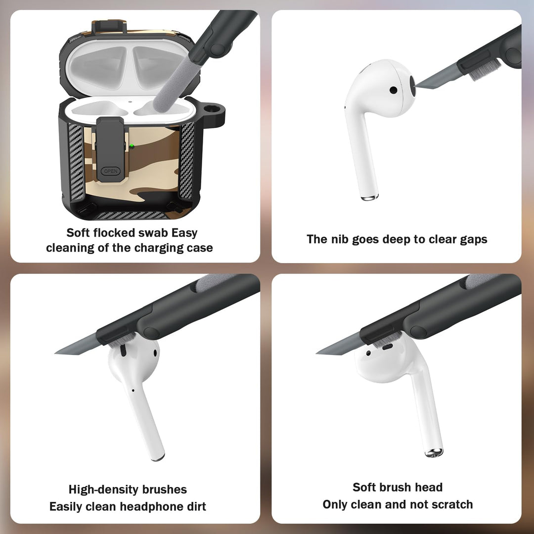 ArmorGuard AirPod Case with Cleaner Kit - Black - DOKUTRONIX