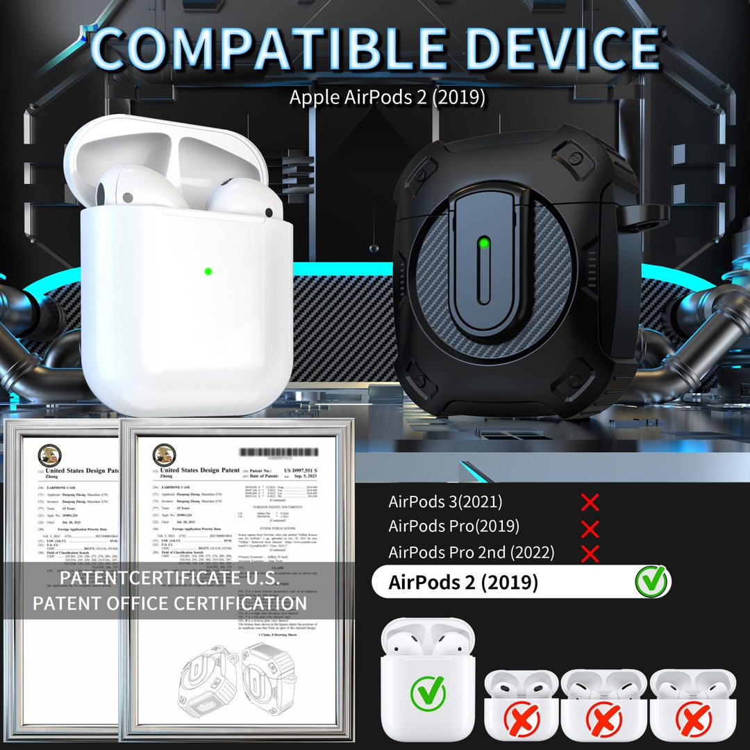 ArmorGuard AirPod Case with Cleaner Kit - Black - DOKUTRONIX