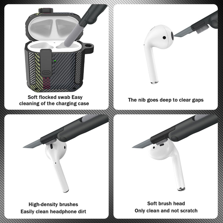 ArmorGuard AirPod Case with Cleaner Kit - Black - DOKUTRONIX