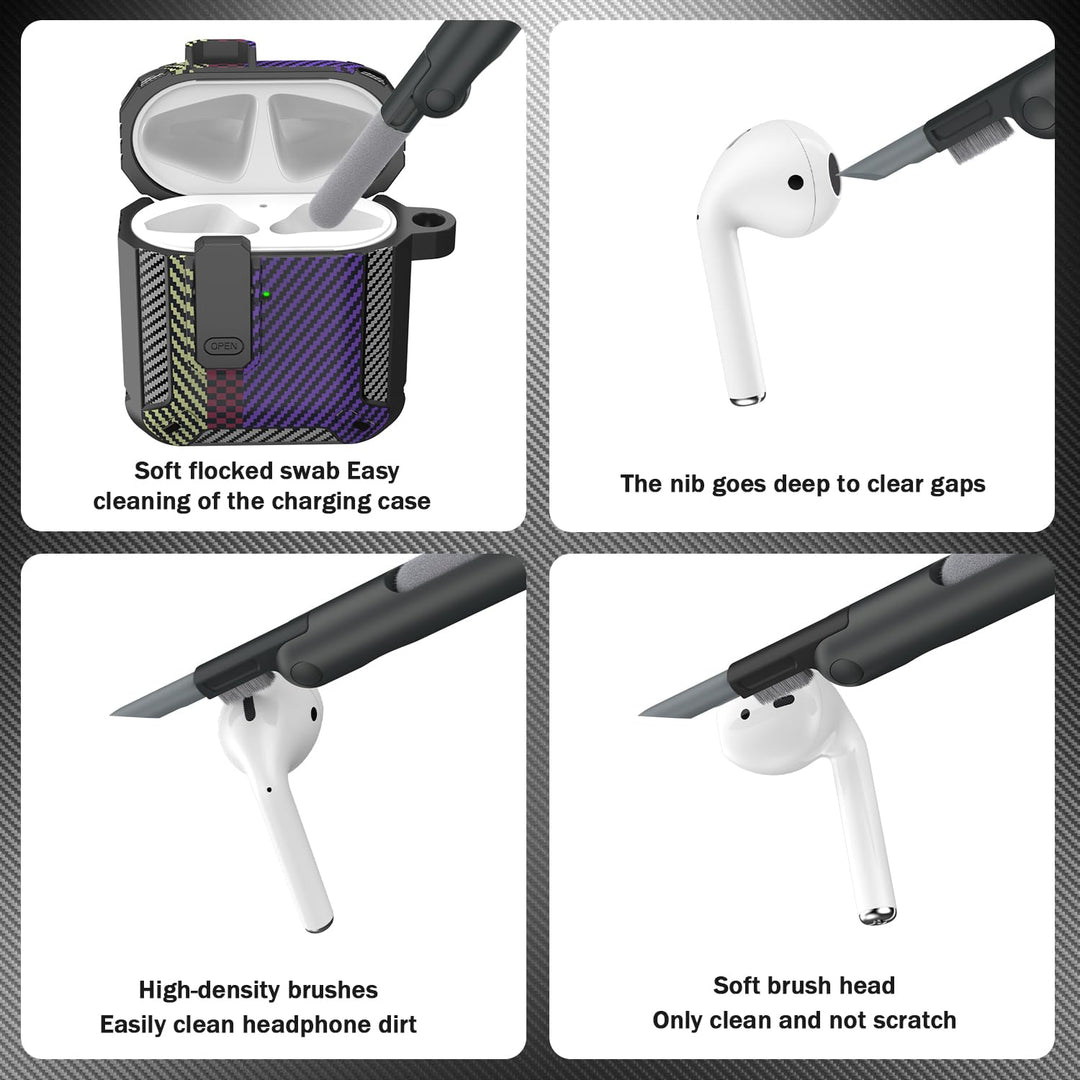 ArmorGuard AirPod Case with Cleaner Kit - Black - DOKUTRONIX