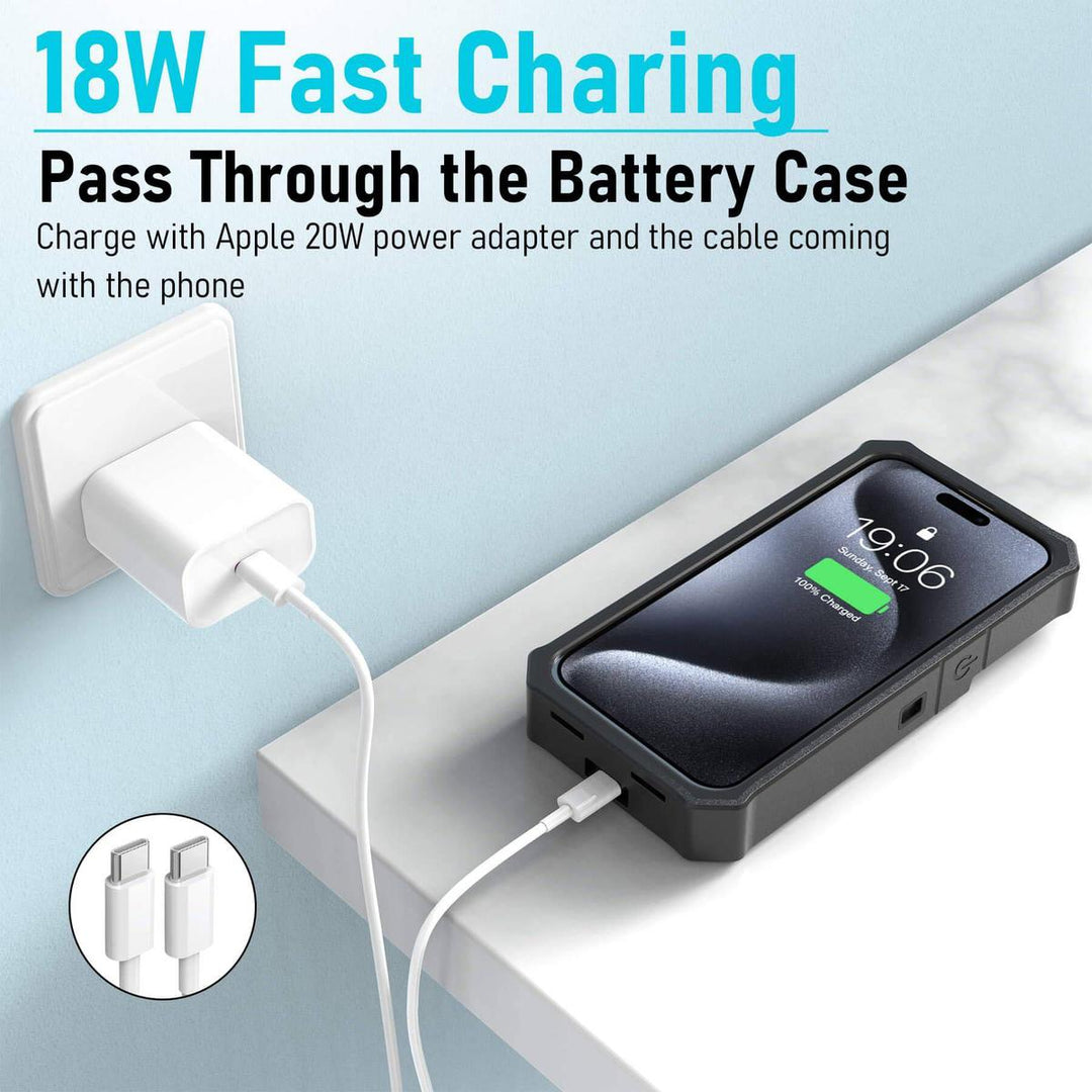 RuggedJuicer 10K mAh Battery Case – 10000mAh Power & Rugged Protection for iPhone 15 Series - DOKUTRONIX