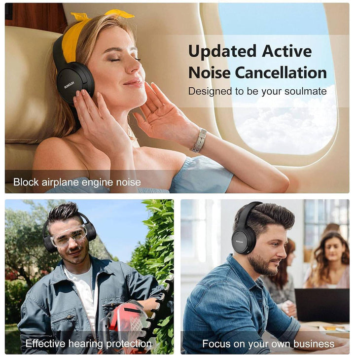 RUNOLIM Black Hybrid ANC Headphones - DOKUTRONIX