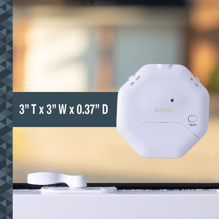 SABRE 120 dB Wedge Door Stop Security Alarm, Extremely Loud Wireless Alarm Siren Audible Up To 1,500 Ft., Non-Skid Pad, Compact Alarm Great for Home, Travel, Apartment or Dorm - DOKUTRONIX