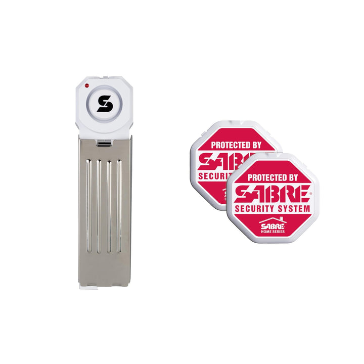 SABRE 120 dB Wedge Door Stop Security Alarm, Extremely Loud Wireless Alarm Siren Audible Up To 1,500 Ft., Non-Skid Pad, Compact Alarm Great for Home, Travel, Apartment or Dorm - DOKUTRONIX