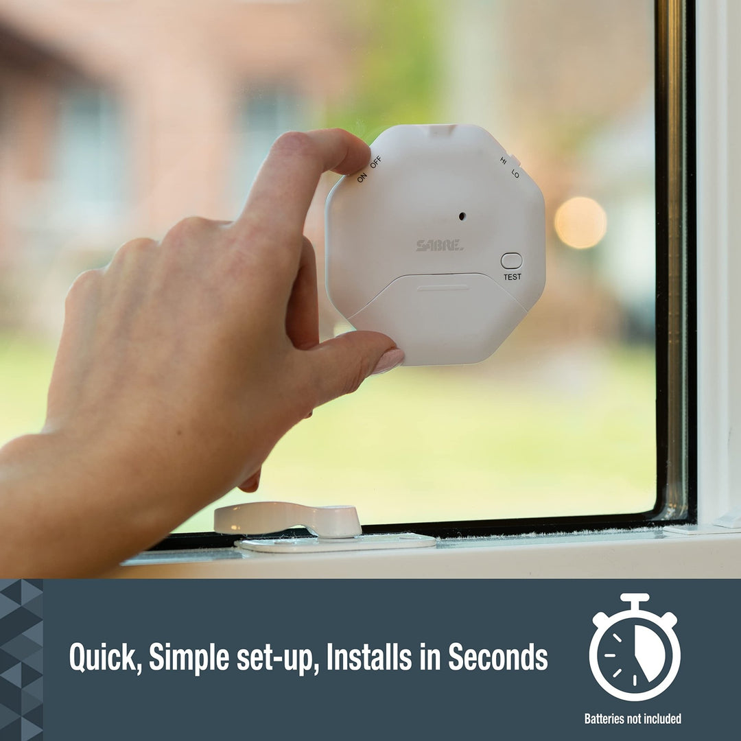 SABRE 120 dB Wedge Door Stop Security Alarm, Extremely Loud Wireless Alarm Siren Audible Up To 1,500 Ft., Non-Skid Pad, Compact Alarm Great for Home, Travel, Apartment or Dorm - DOKUTRONIX
