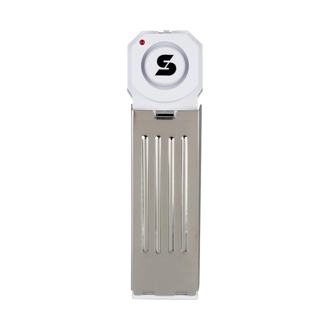 SABRE 120 dB Wedge Door Stop Security Alarm, Extremely Loud Wireless Alarm Siren Audible Up To 1,500 Ft., Non-Skid Pad, Compact Alarm Great for Home, Travel, Apartment or Dorm - DOKUTRONIX
