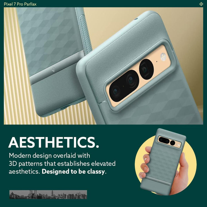Sage Green Parallax Case for Pixel 7 Pro - DOKUTRONIX