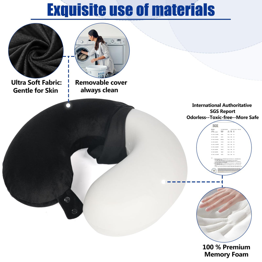 SAIREIDER Memory Foam Travel Pillow - DOKUTRONIX