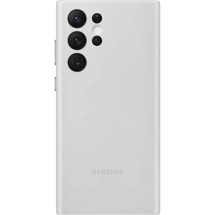 Galaxy S22 Ultra Light Gray Leather Case - DOKUTRONIX