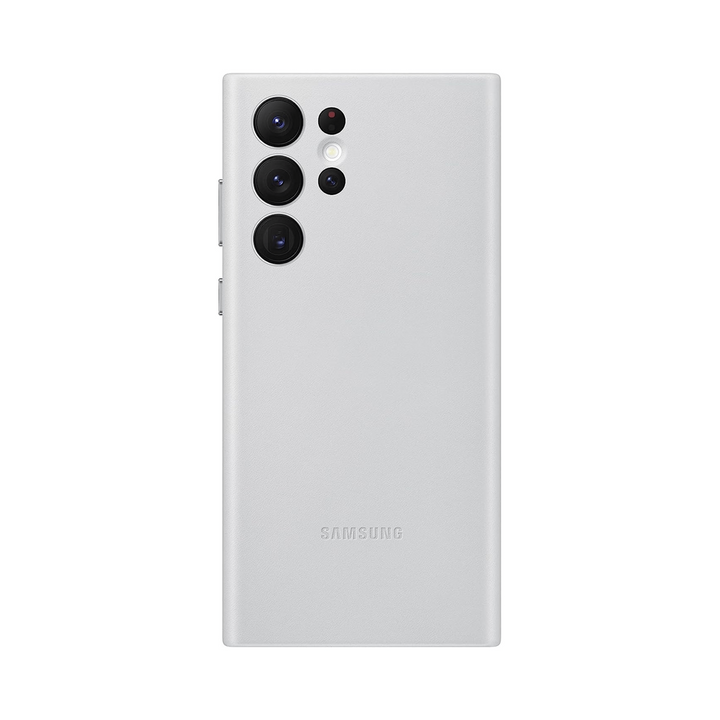 Galaxy S22 Ultra Light Gray Leather Case - DOKUTRONIX
