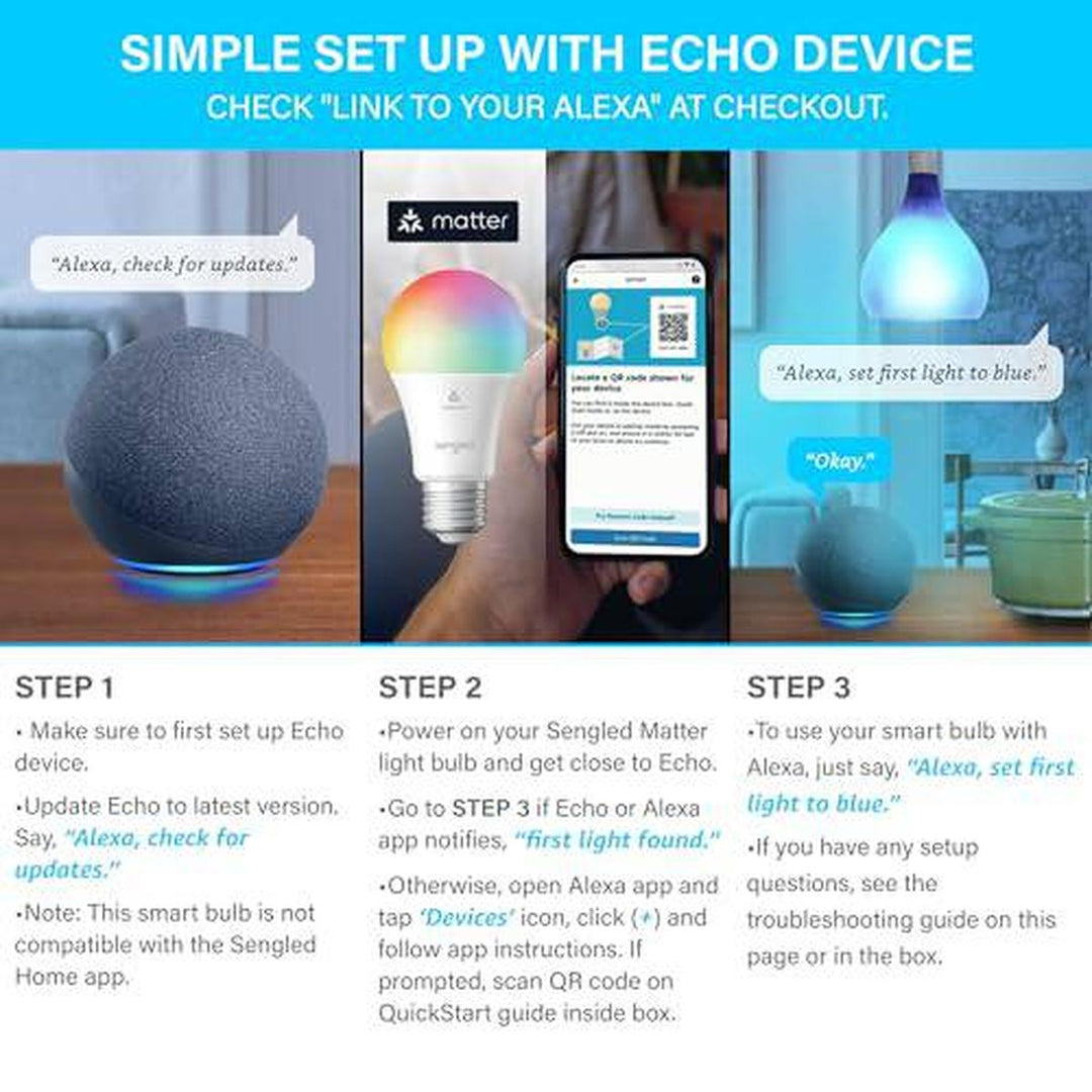 Sengled Smart Multicolor LED Bulb, Matter & Alexa Ready - DOKUTRONIX