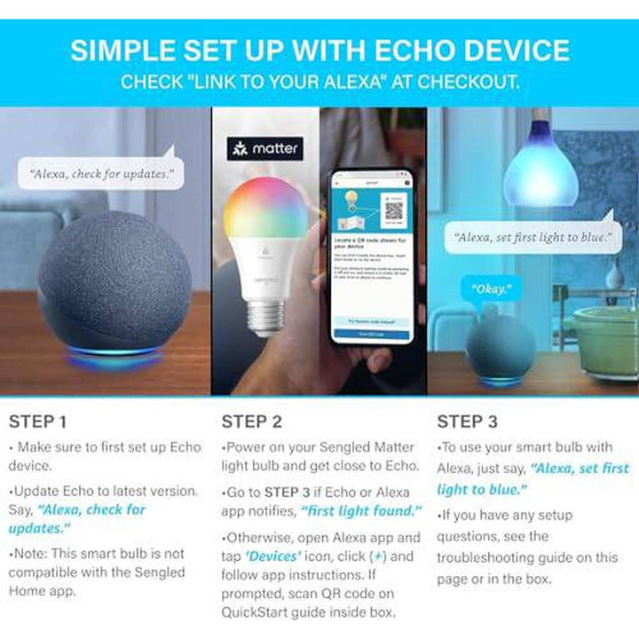 Sengled Smart Multicolor LED Bulb, Matter & Alexa Ready - DOKUTRONIX