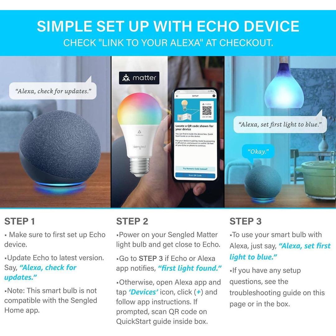 Sengled Smart Multicolor LED Bulb, Matter & Alexa Ready - DOKUTRONIX