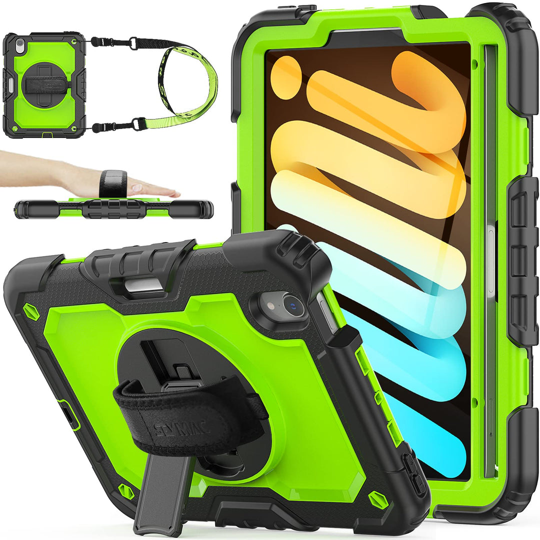 SEYMAC iPad Mini 7/6 Rotating Case with Strap & Stand - DOKUTRONIX