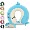 Sharky Snooze: Kids' Travel Neck Pillow & Mask Set