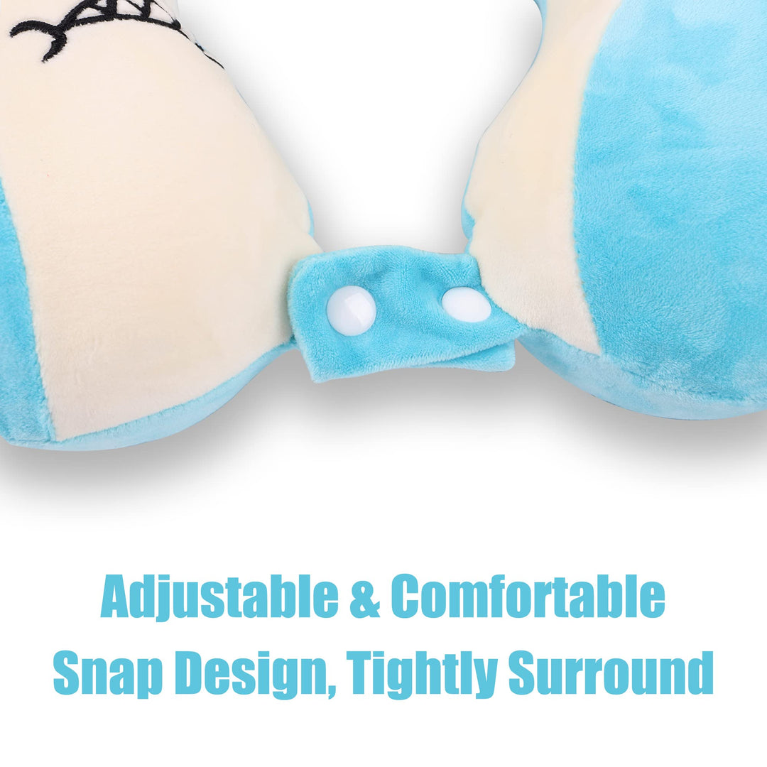 Sharky Snooze: Kids' Travel Neck Pillow & Mask Set - DOKUTRONIX