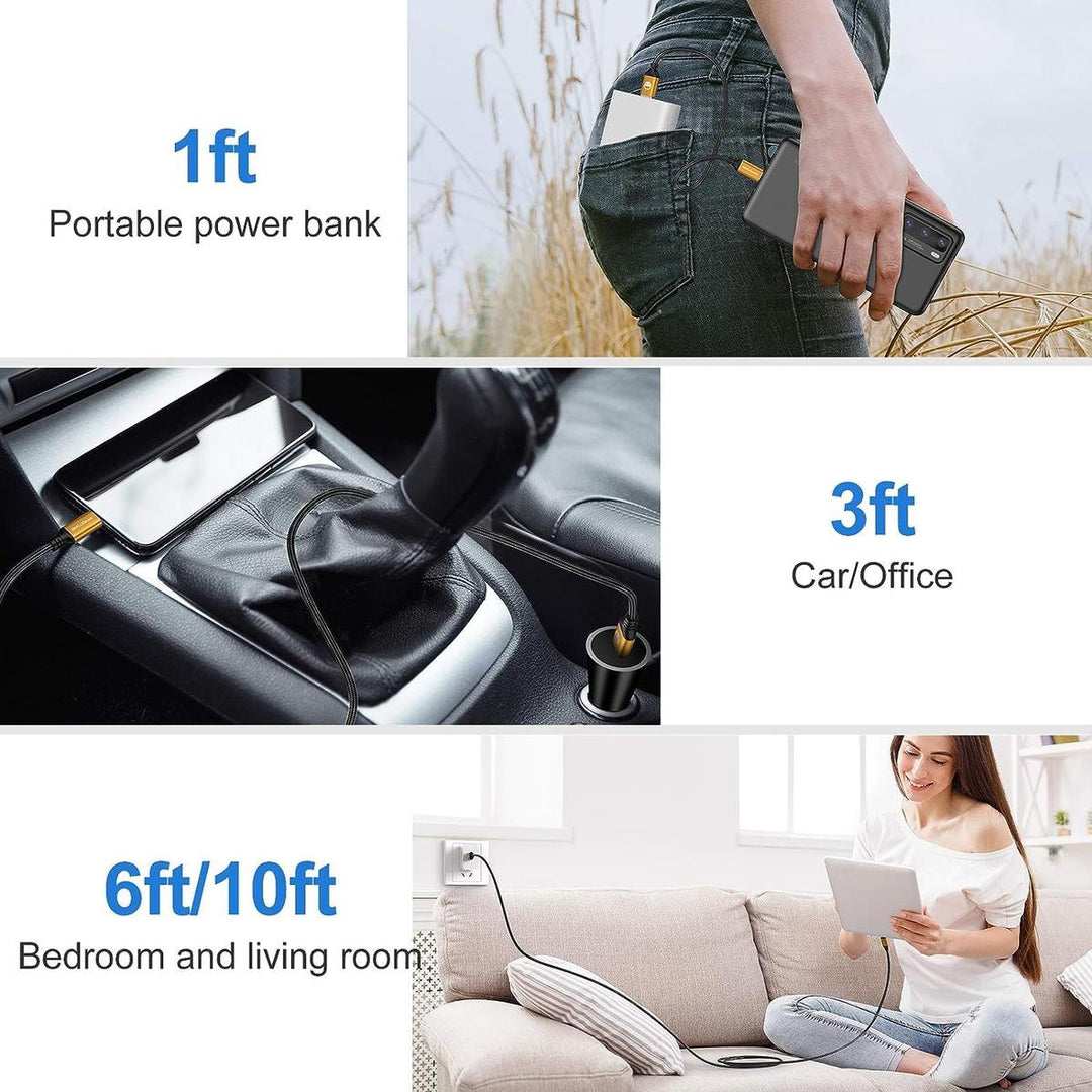 Gold 12 USB-C Fast Charge Cable Pack - 5 PCS - DOKUTRONIX