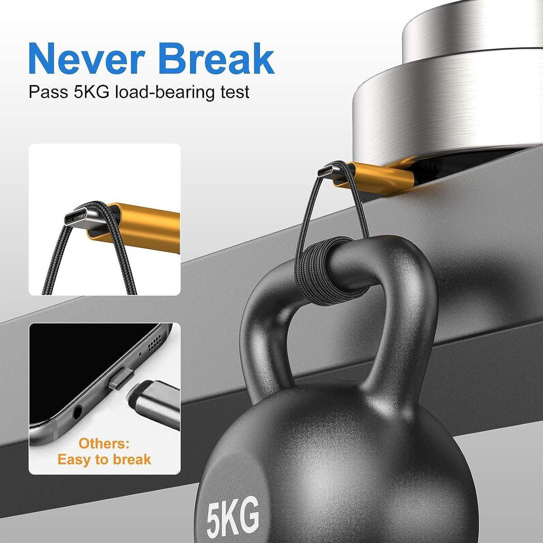 Gold 12 USB-C Fast Charge Cable Pack - 5 PCS - DOKUTRONIX