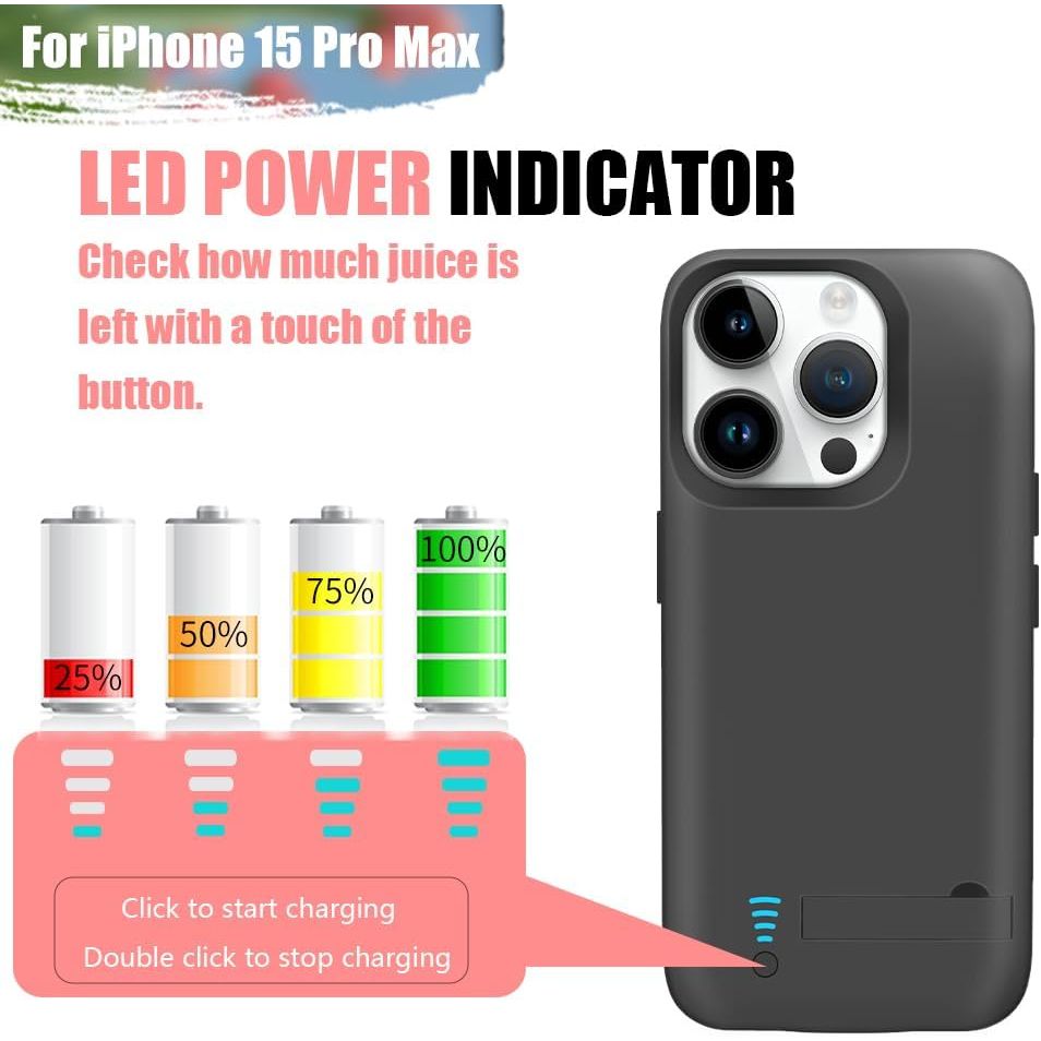 PowerGuard 6000: iPhone 15 Pro Max Battery Case - DOKUTRONIX