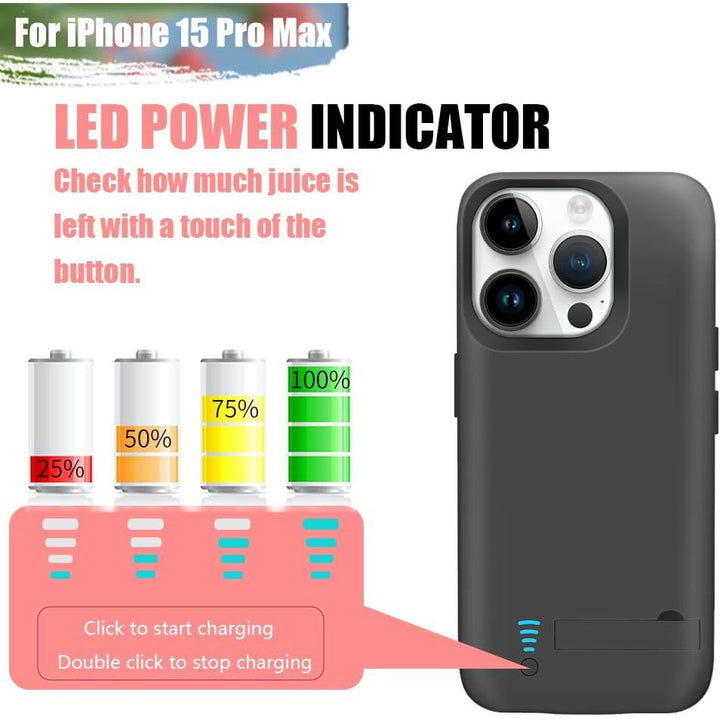 PowerGuard 6000: iPhone 15 Pro Max Battery Case - DOKUTRONIX