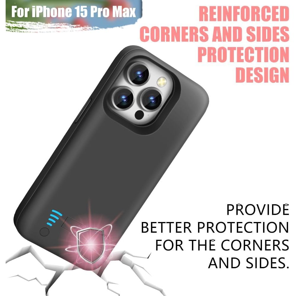 PowerGuard 6000: iPhone 15 Pro Max Battery Case - DOKUTRONIX