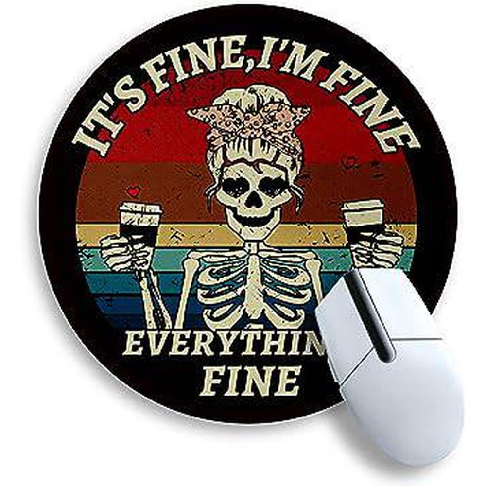 Skull Pad Round Mouse Mat - DOKUTRONIX