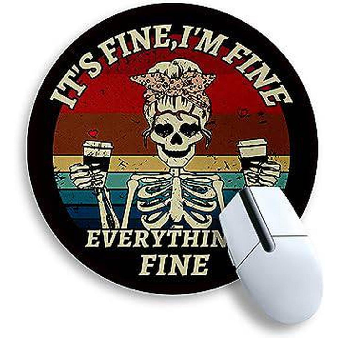 Skull Pad Round Mouse Mat - DOKUTRONIX