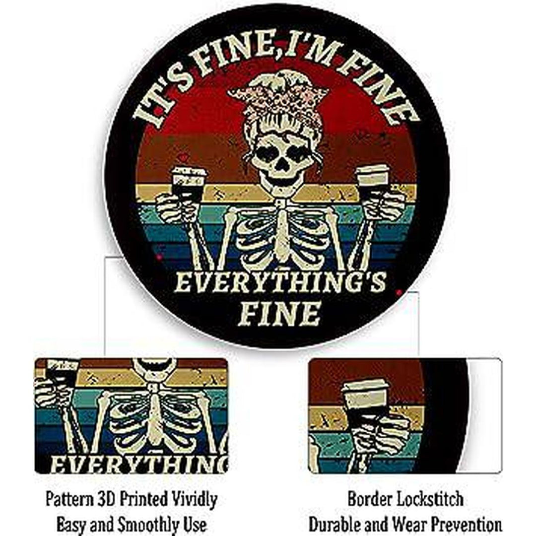 Skull Pad Round Mouse Mat - DOKUTRONIX