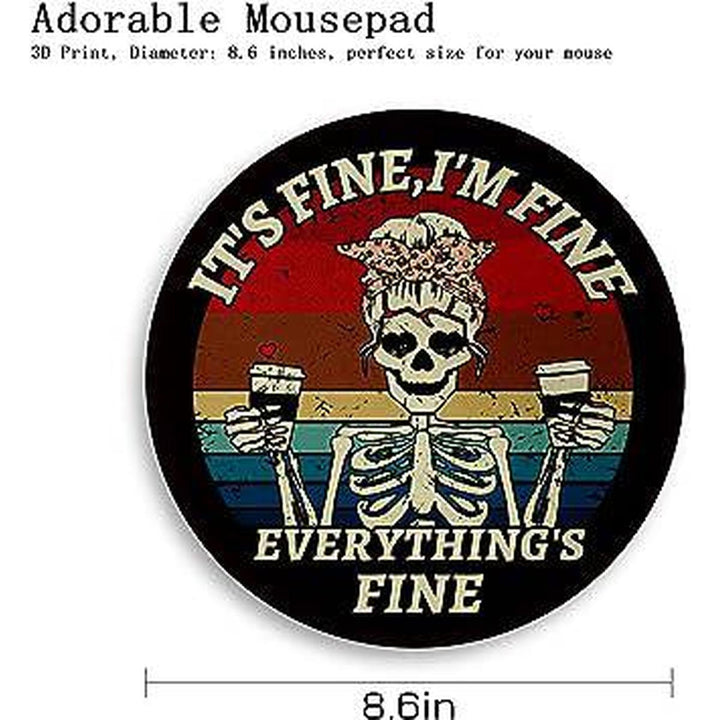 Skull Pad Round Mouse Mat - DOKUTRONIX