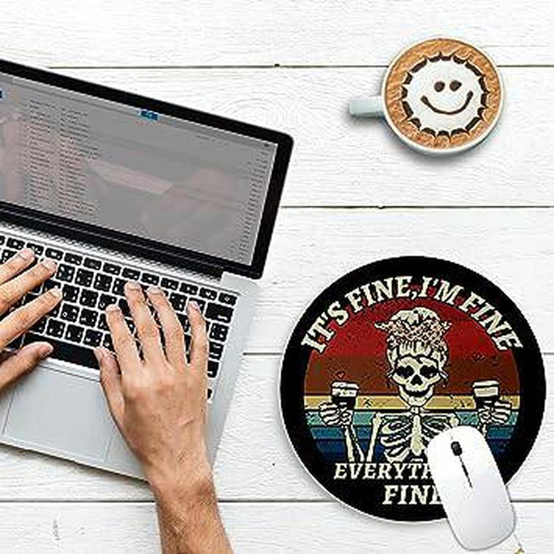 Skull Pad Round Mouse Mat - DOKUTRONIX